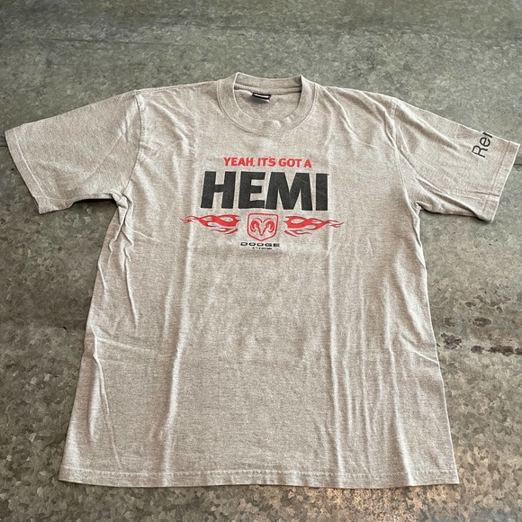 Vintage Other - Vintage Y2K Dodge Hemi Flame Graphic Tee Shirt T-Shirt Gray Mens Large